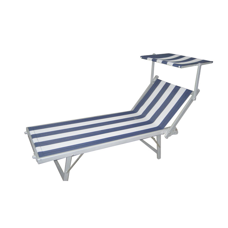 Alluminio pieghevole spiaggia da sole letto da sole spiaggia in spiaggia con tetto